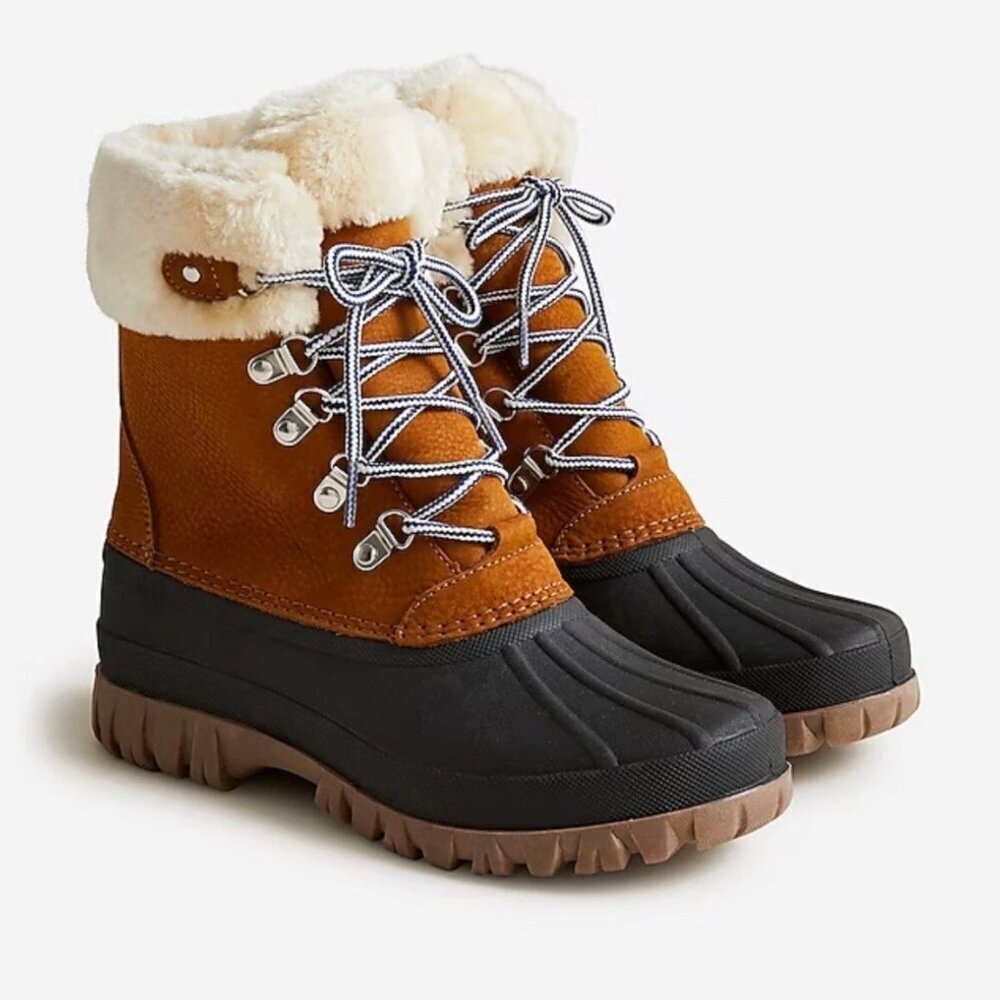 J.Crew Perfect Winter Boots with Sherpa in Pecan Camel, size 10M